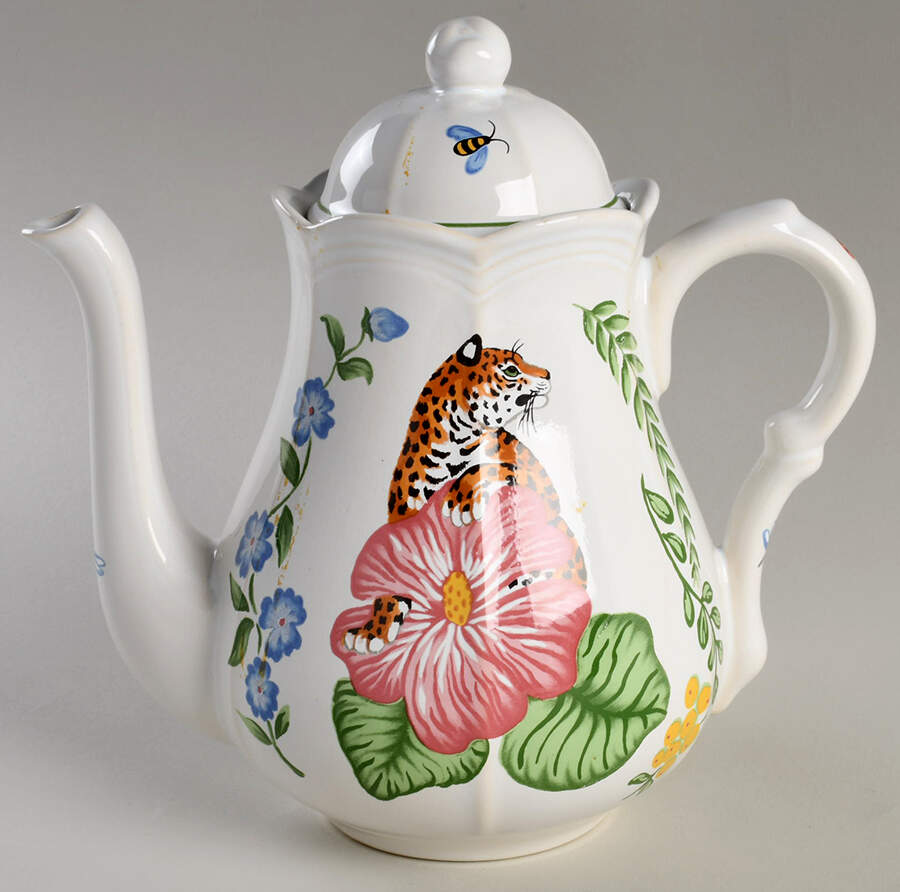 Jungle Flowers Coffee Pot & Lid by Lynn Chase-1