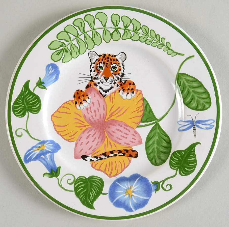 Jungle Flowers Bread & Butter Plate by Lynn Chase-1