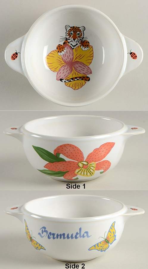 Jungle Flowers Child's Bowl by Lynn Chase-1