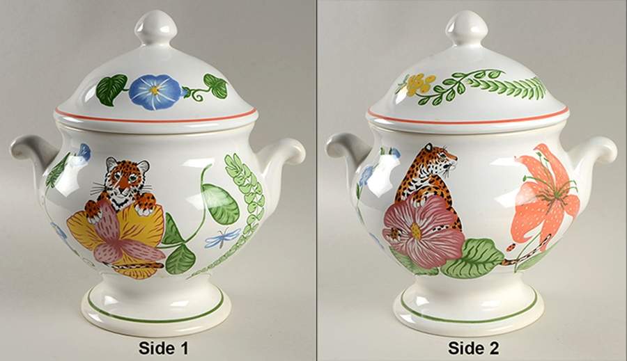 Jungle Flowers Cookie Jar & Lid by Lynn Chase-1
