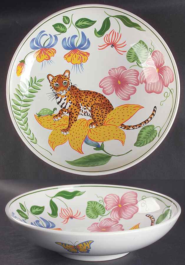 Jungle Flowers 12" Pasta Serving Bowl by Lynn Chase-1