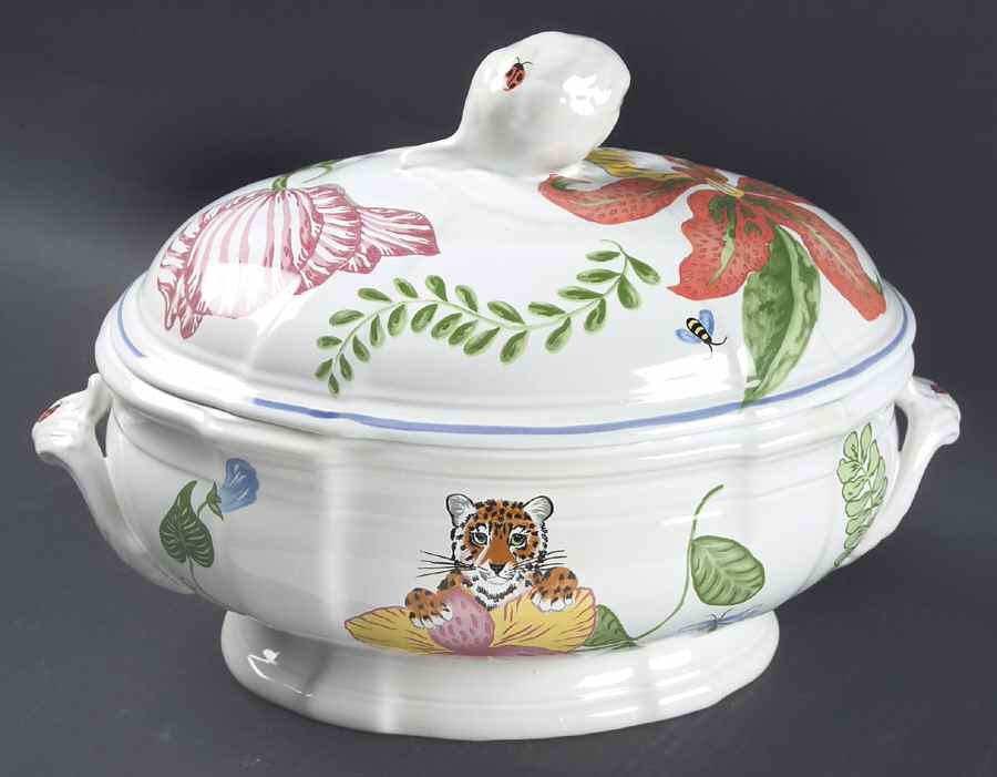 Jungle Flowers Tureen &  Lid by Lynn Chase-1