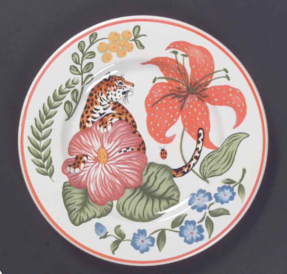 Jungle Flowers Salad Plate by Lynn Chase-1