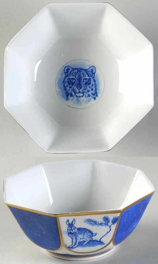 Leopard Lazuli 5" Octagonal Vegetable Bowl by Lynn Chase-1