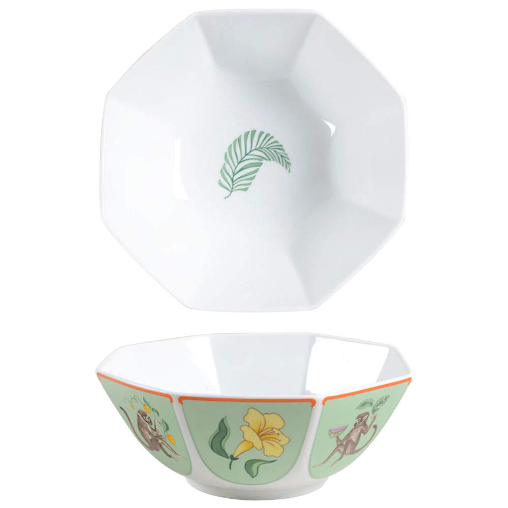 Monkey Business 8" Octagonal Vegetable Bowl by Lynn Chase-1