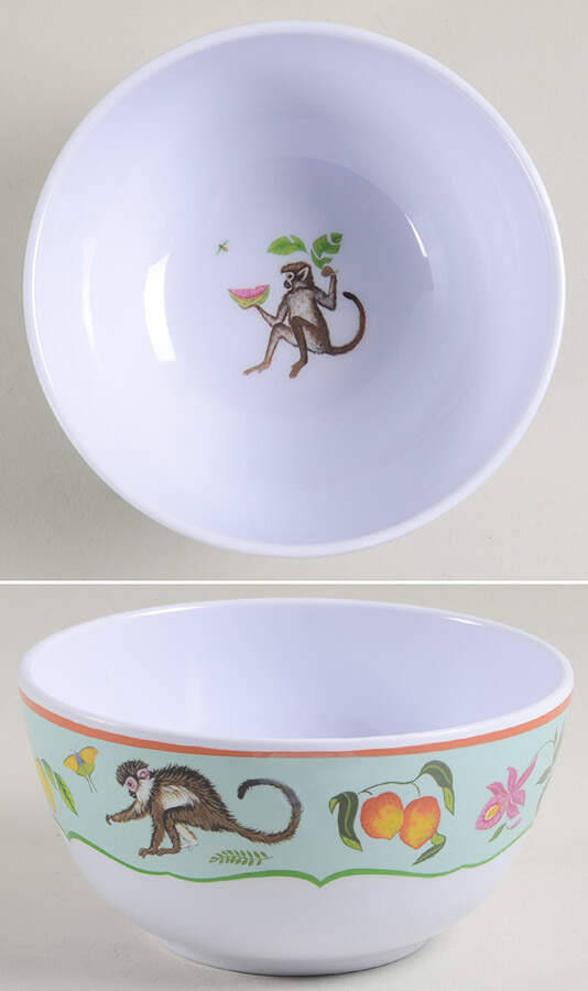 Monkey Business Melamine Soup/Cereal Bowl by Lynn Chase-1