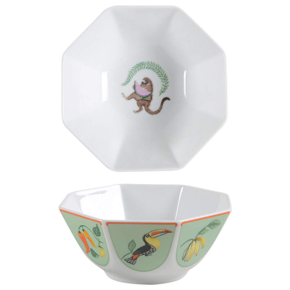 Monkey Business 6" Octagonal Vegetable Bowl by Lynn Chase-1