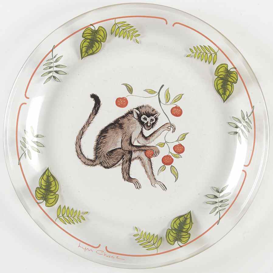 Monkey Business Glassware Dessert Plate by Lynn Chase-1