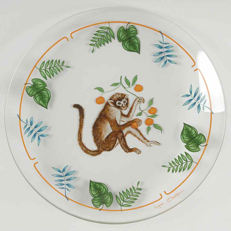 Monkey Business Glassware Dessert Plate by Lynn Chase-1