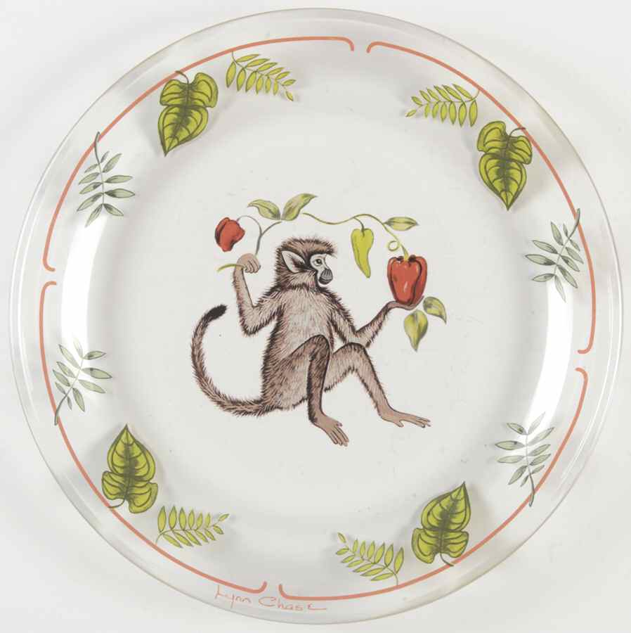 Monkey Business Glassware Dessert Plate by Lynn Chase-1