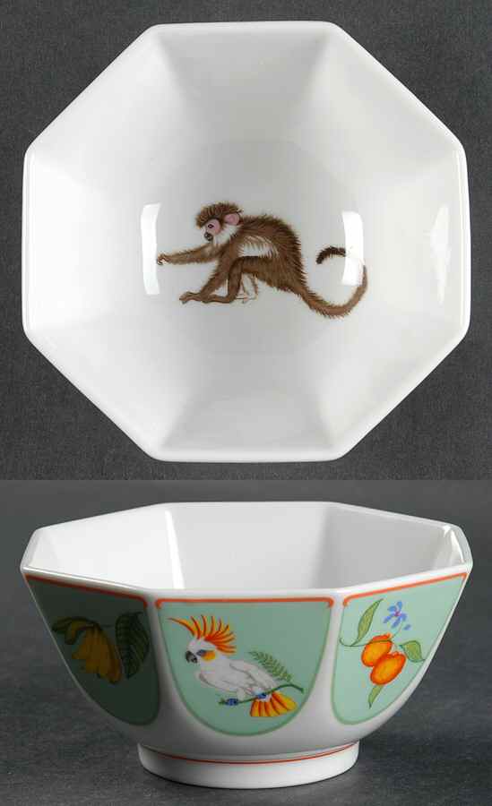 Monkey Business 5" Octagonal Vegetable Bowl by Lynn Chase-1