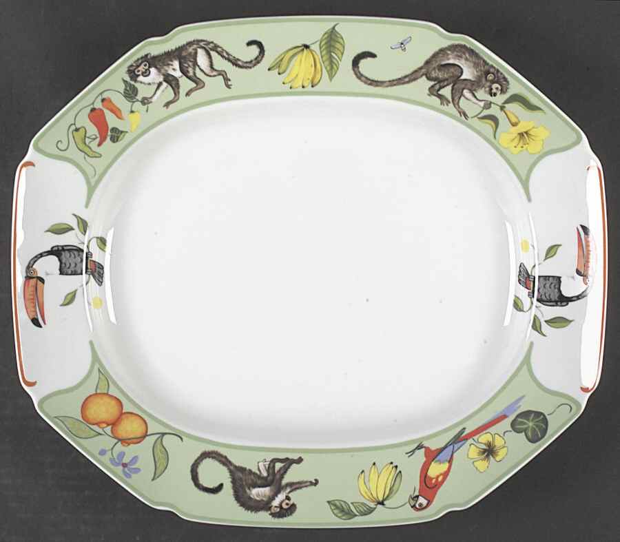 Monkey Business 14" Oval Serving Platter by Lynn Chase-1