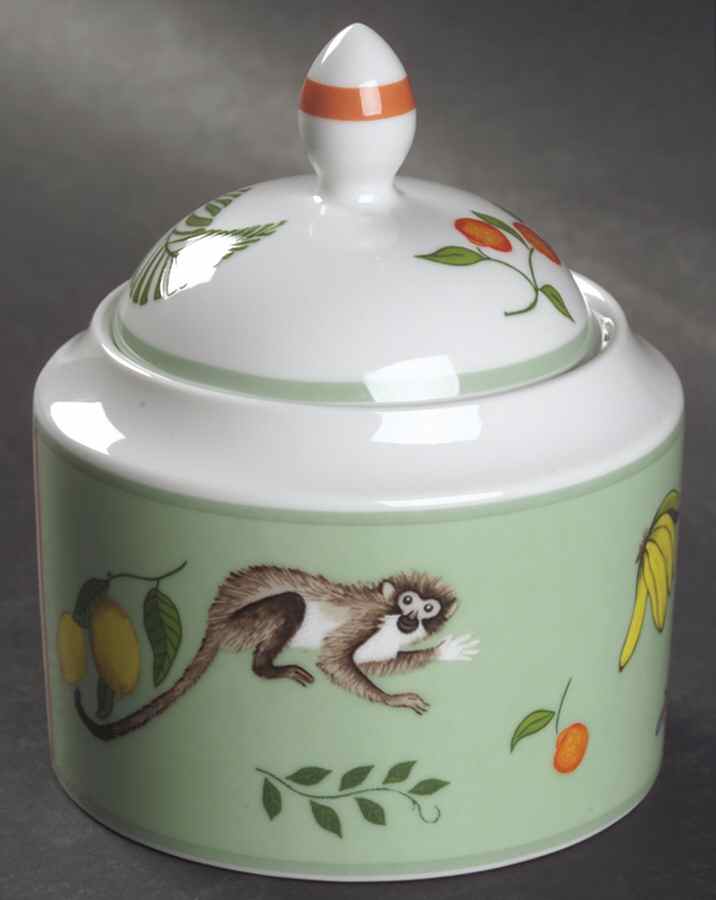Monkey Business Sugar Bowl & Lid by Lynn Chase-1