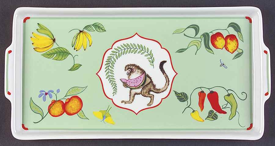 Monkey Business Rectangular Tray by Lynn Chase-1