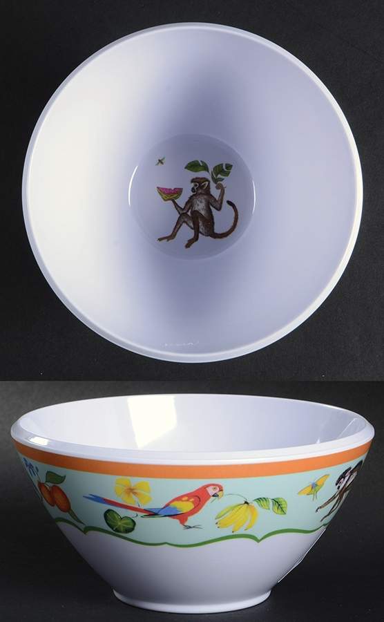 Monkey Business Melamine Soup/Cereal Bowl by Lynn Chase-1
