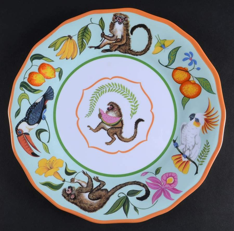 Monkey Business Melamine Dinner Plate by Lynn Chase-1