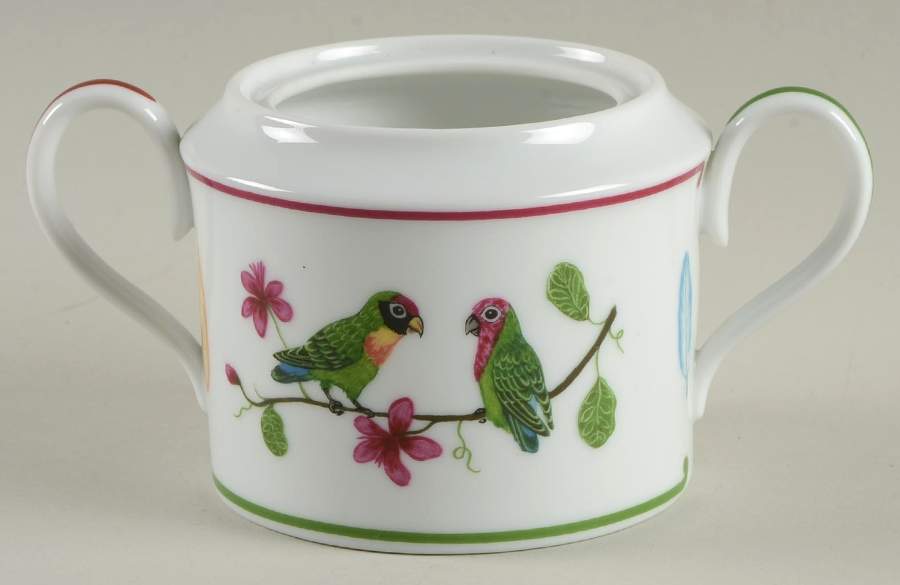 Parrots of Paradise Sugar Bowl No Lid by Lynn Chase-1