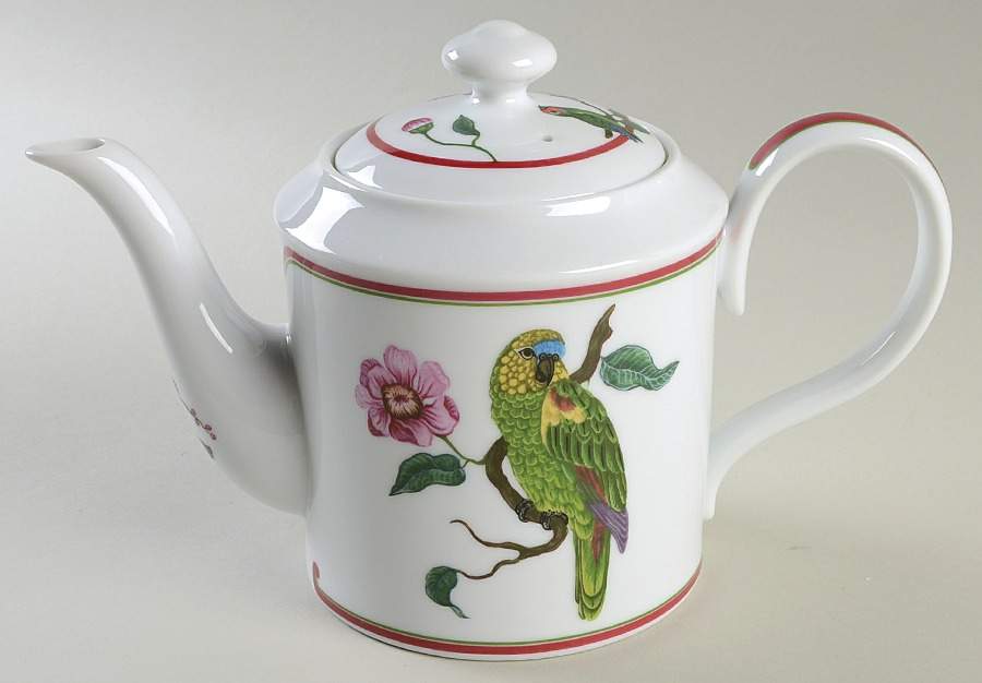 Parrots of Paradise Teapot & Lid by Lynn Chase-1