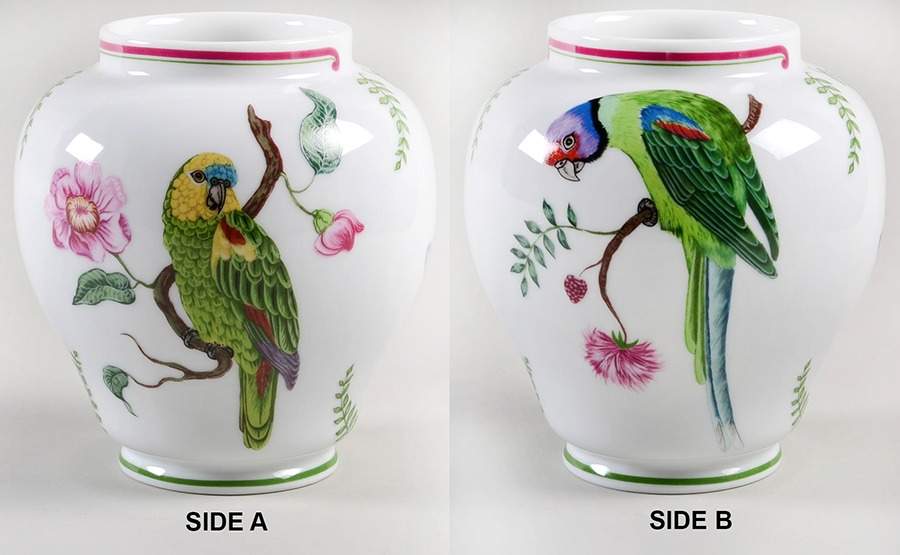 Parrots of Paradise Ginger Vase by Lynn Chase-1