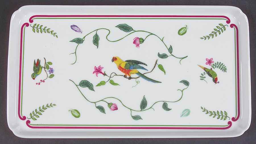 Parrots of Paradise Rectangular Tray by Lynn Chase-1