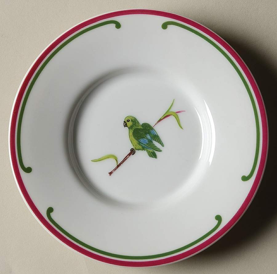 Parrots of Paradise Saucer for Demitasse Cup by Lynn Chase-1