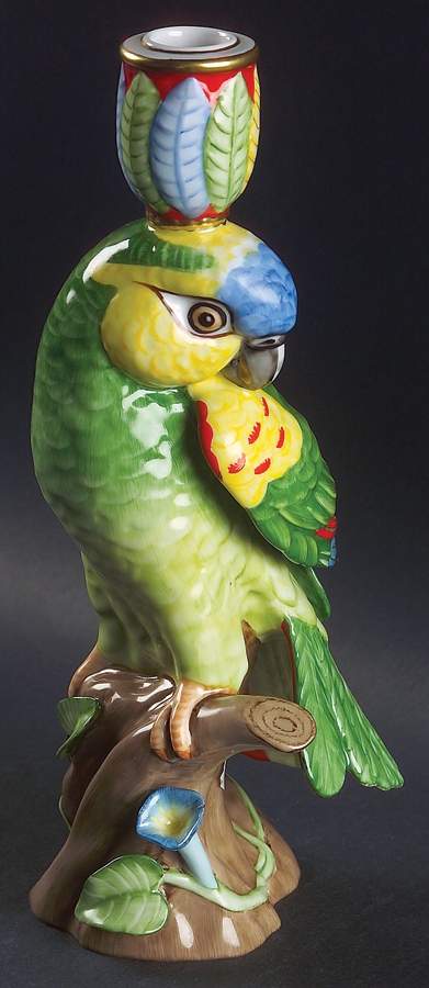Parrots of Paradise Figural Candlestick by Lynn Chase-1