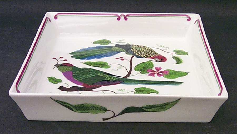 Parrots of Paradise Square Buffet Dish by Lynn Chase-1