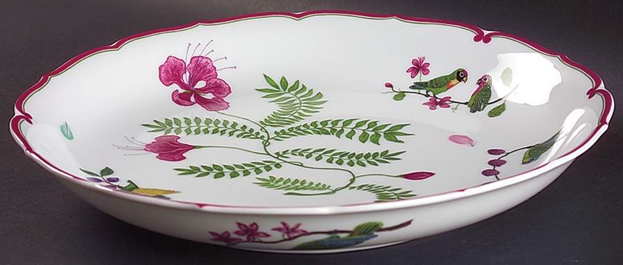 Parrots of Paradise Coupe Server (Round Platter) by Lynn Chase-1