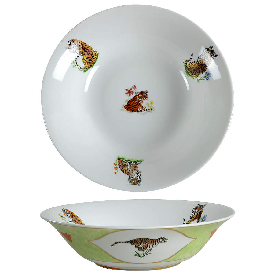 Tiger Raj 10" Round Vegetable Bowl by Lynn Chase-1