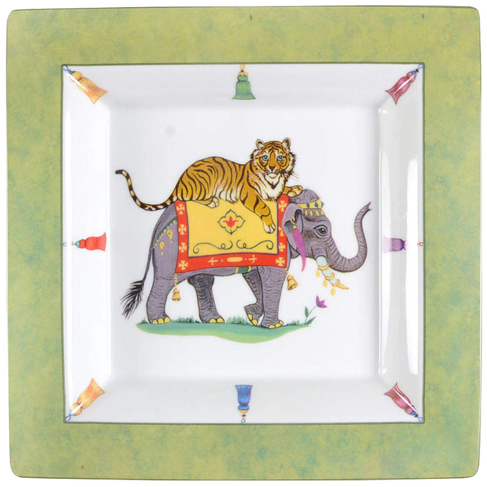 Tiger Raj 8" Square Tray by Lynn Chase-1