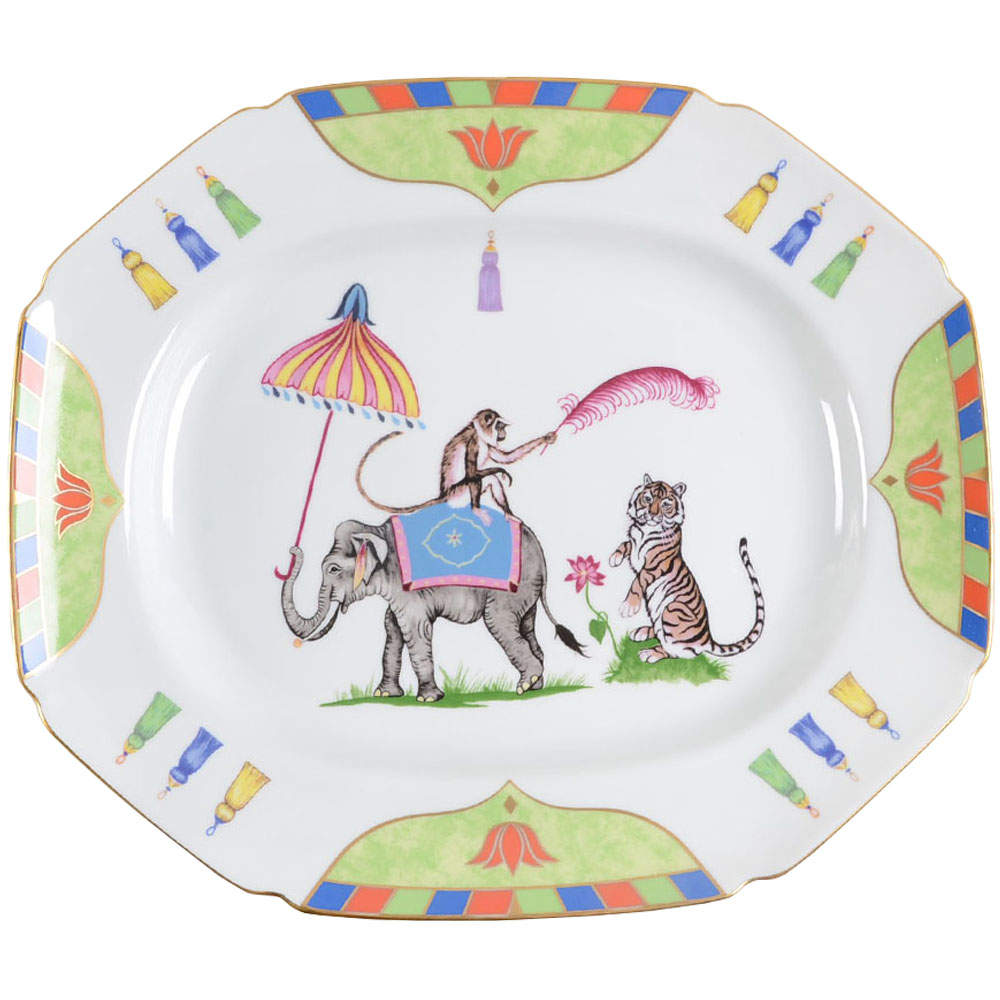 Tiger Raj 14" Oval Serving Platter by Lynn Chase-1