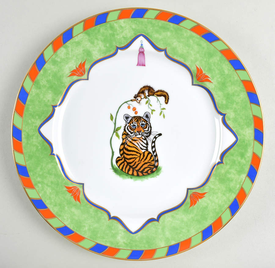 Tiger Raj Service Plate (Charger) by Lynn Chase-1
