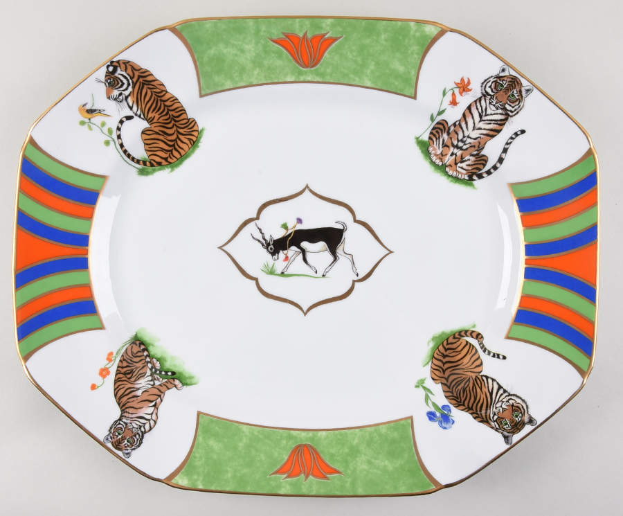 Tiger Raj 17" Oval Serving Platter by Lynn Chase-1
