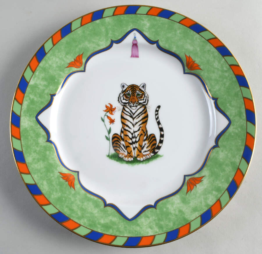 Tiger Raj Service Plate (Charger) by Lynn Chase-1