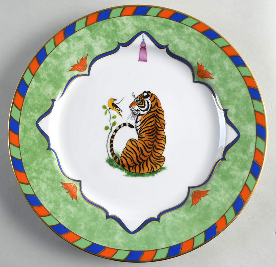 Tiger Raj Service Plate (Charger) by Lynn Chase-1