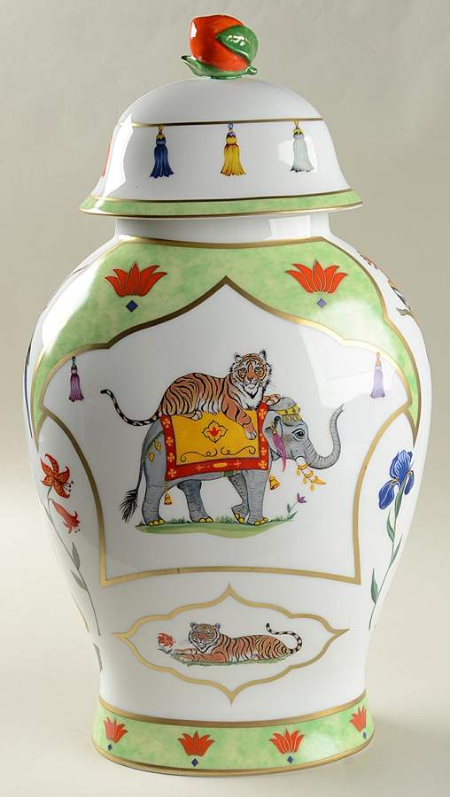 Tiger Raj Large Ginger Jar & Lid by Lynn Chase-1