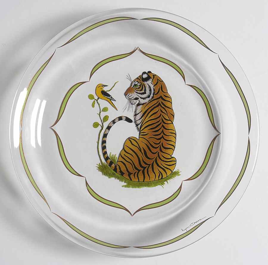 Tiger Raj Glassware Canape Plate by Lynn Chase-1