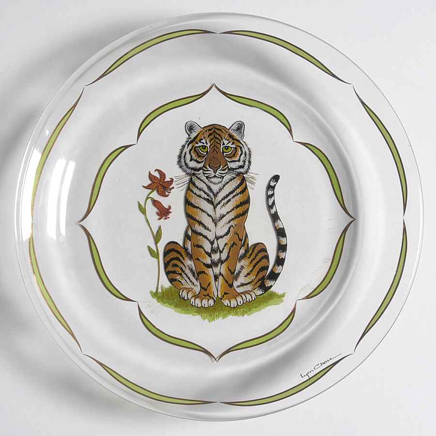 Tiger Raj Glassware Canape Plate by Lynn Chase-1