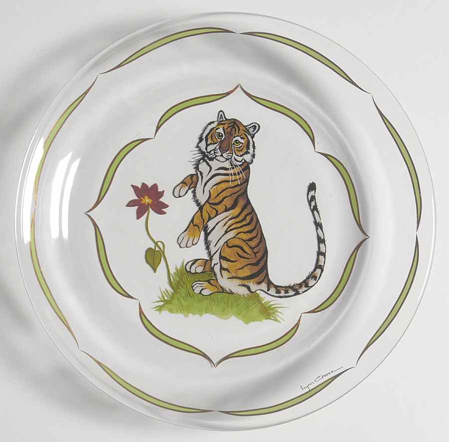 Tiger Raj Glassware Canape Plate by Lynn Chase-1