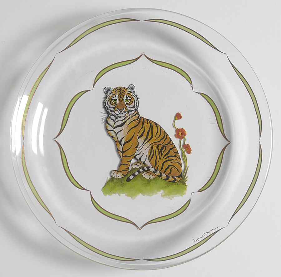 Tiger Raj Glassware Canape Plate by Lynn Chase-1