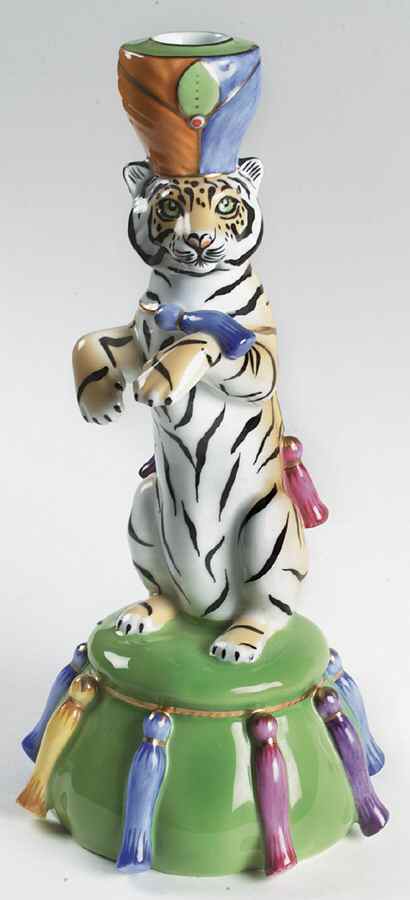 Tiger Raj Figural Candlestick by Lynn Chase-1