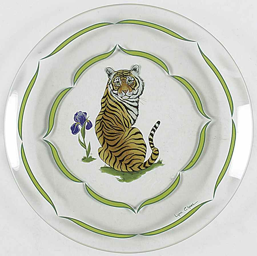 Tiger Raj Glassware Dessert Plate by Lynn Chase-1