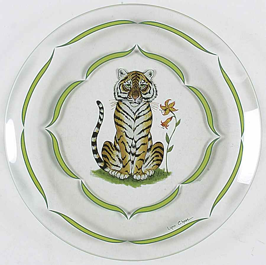 Tiger Raj Glassware Dessert Plate by Lynn Chase-1
