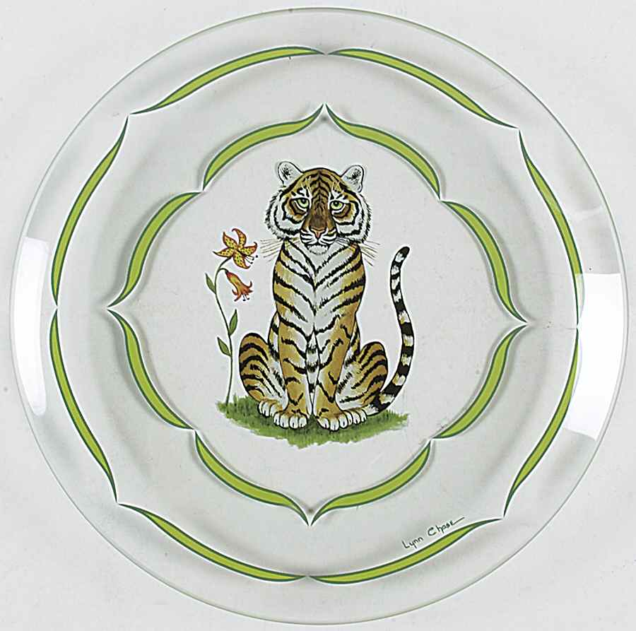 Tiger Raj Glassware Dessert Plate by Lynn Chase-1