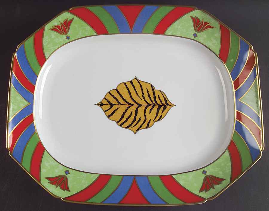 Tiger Raj 15" Oval Serving Platter by Lynn Chase-1