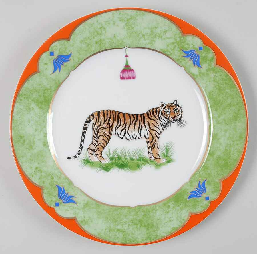 Tiger Raj Luncheon Plate by Lynn Chase-1