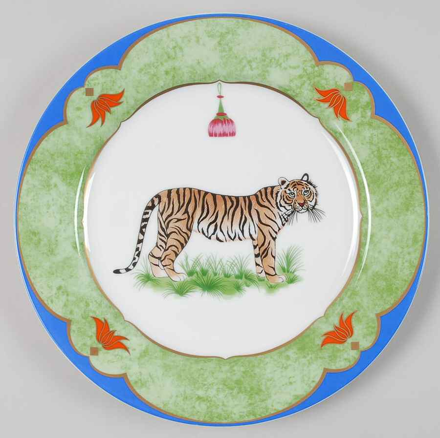 Tiger Raj Luncheon Plate by Lynn Chase-1