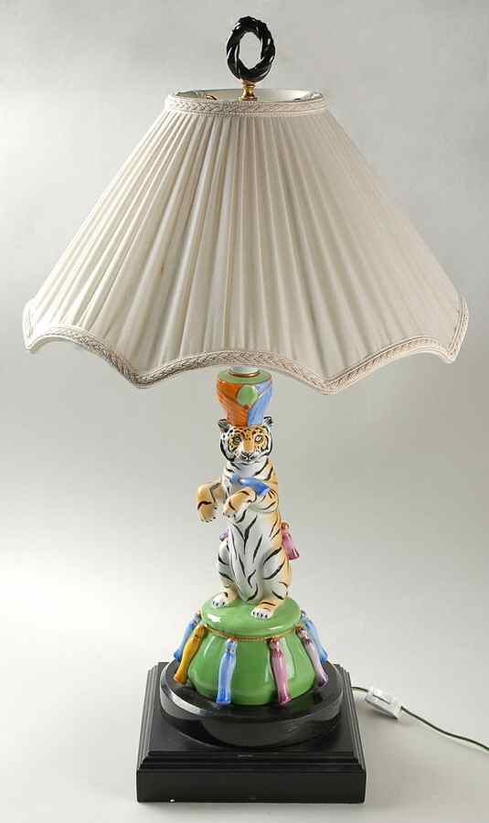 Tiger Raj 23" Electric Lamp & Shade by Lynn Chase-1