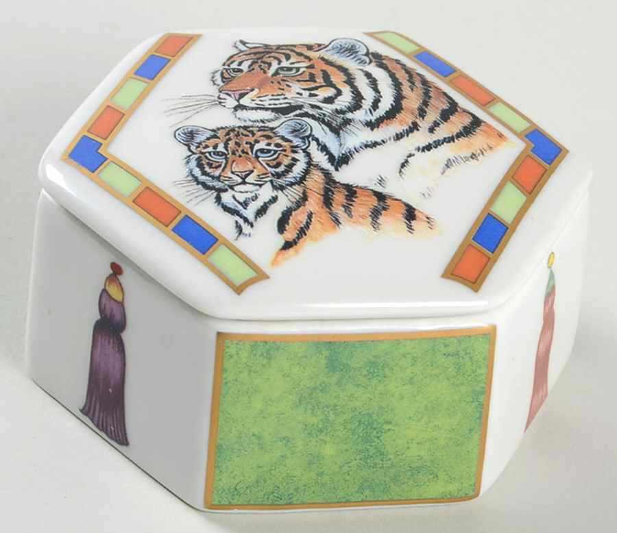 Tiger Raj Hexagonal Box & Lid by Lynn Chase-1