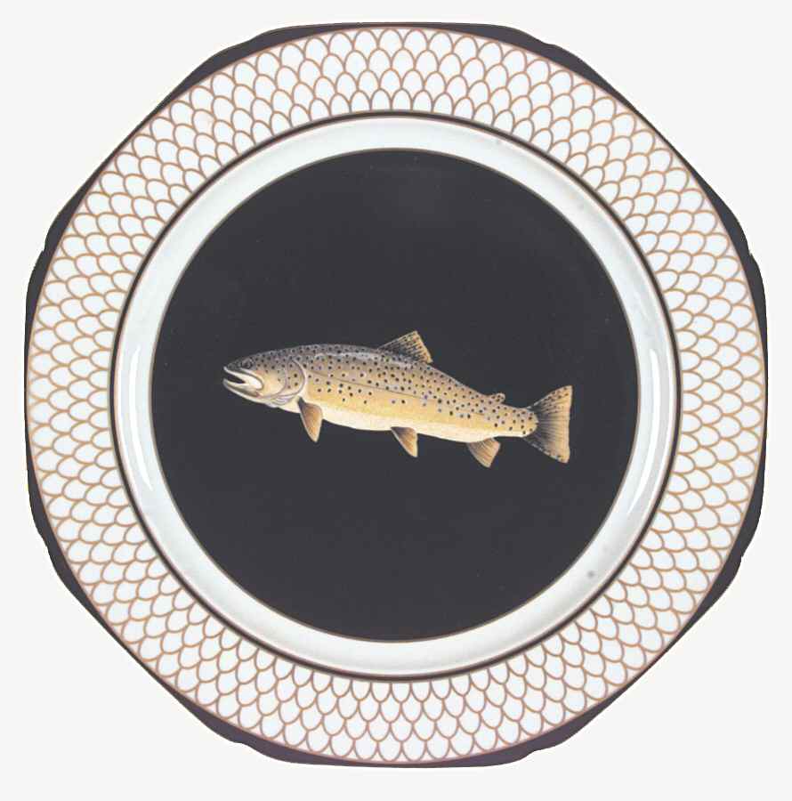 Trout of American Waters Dinner Plate by Lynn Chase-1